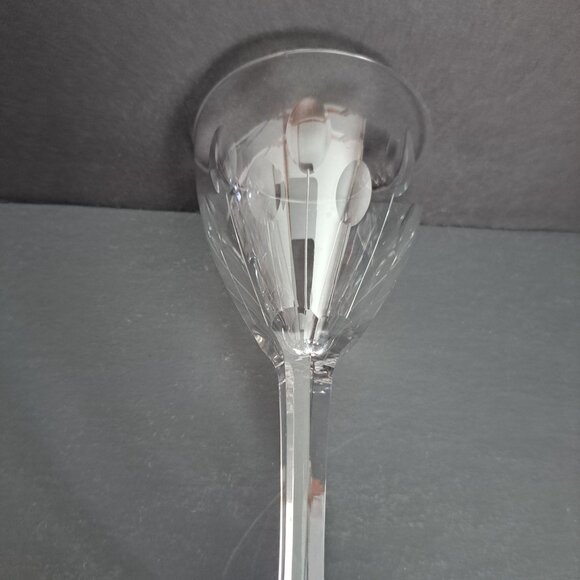 Val St Lambert Nestor Hamlet Wine Glass 5.75" Cut Crystal Belgium Vintage 1950s - Picture 8 of 12
